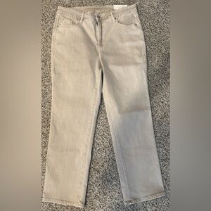 Chico’s 2.5 Defineme Denim tan straight leg ankle